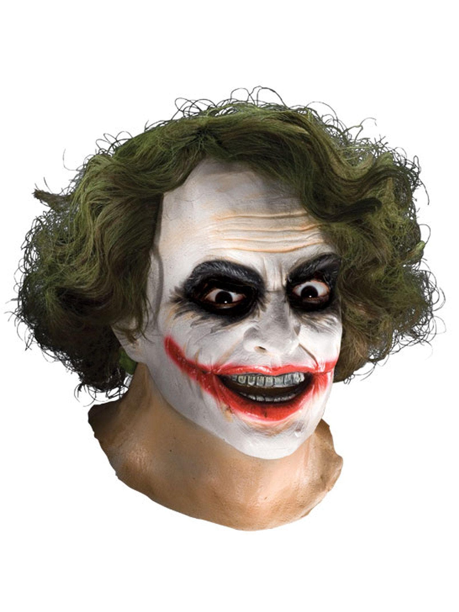 Men's The Dark Knight Joker Overhead Latex Mask with Hair - costumes.com