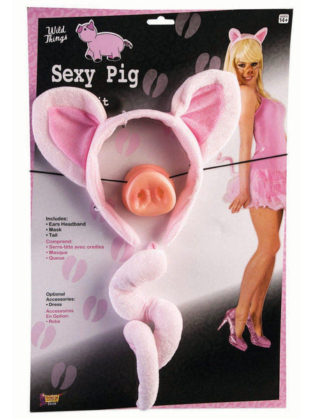 Adult Pig Ears Headband, Nose and Tail