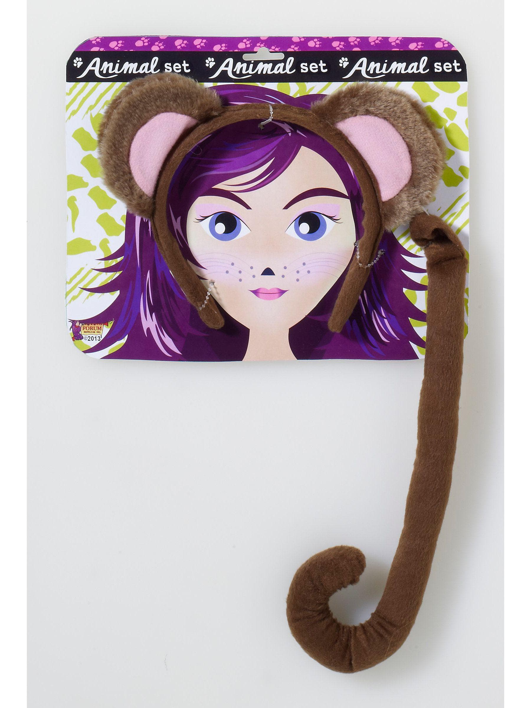 Adult Monkey Ears Headband and Tail - costumes.com