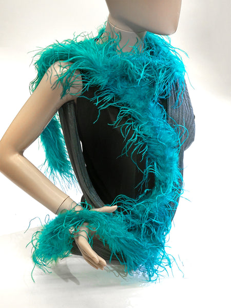 Women's Jade Feather Boa