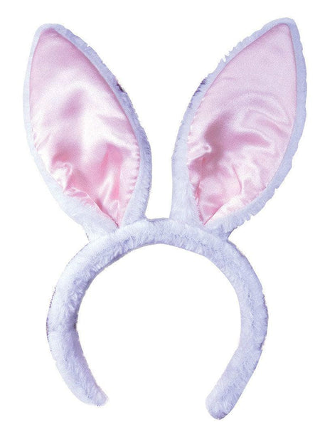 Adult White and Pink Bunny Ear Headpiece