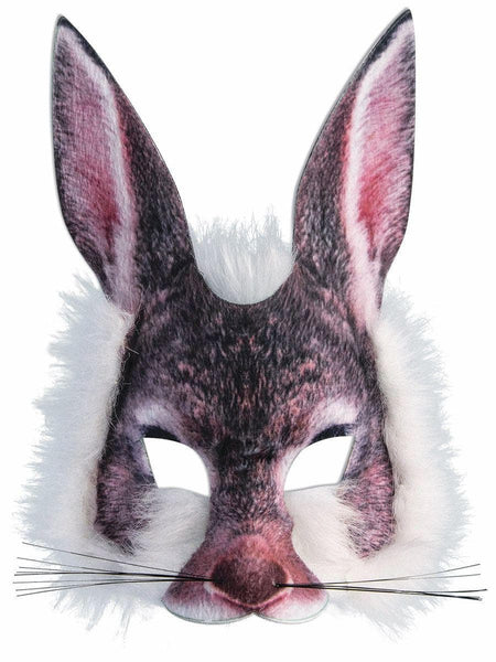 Adult Realistic Plush Bunny Half Mask