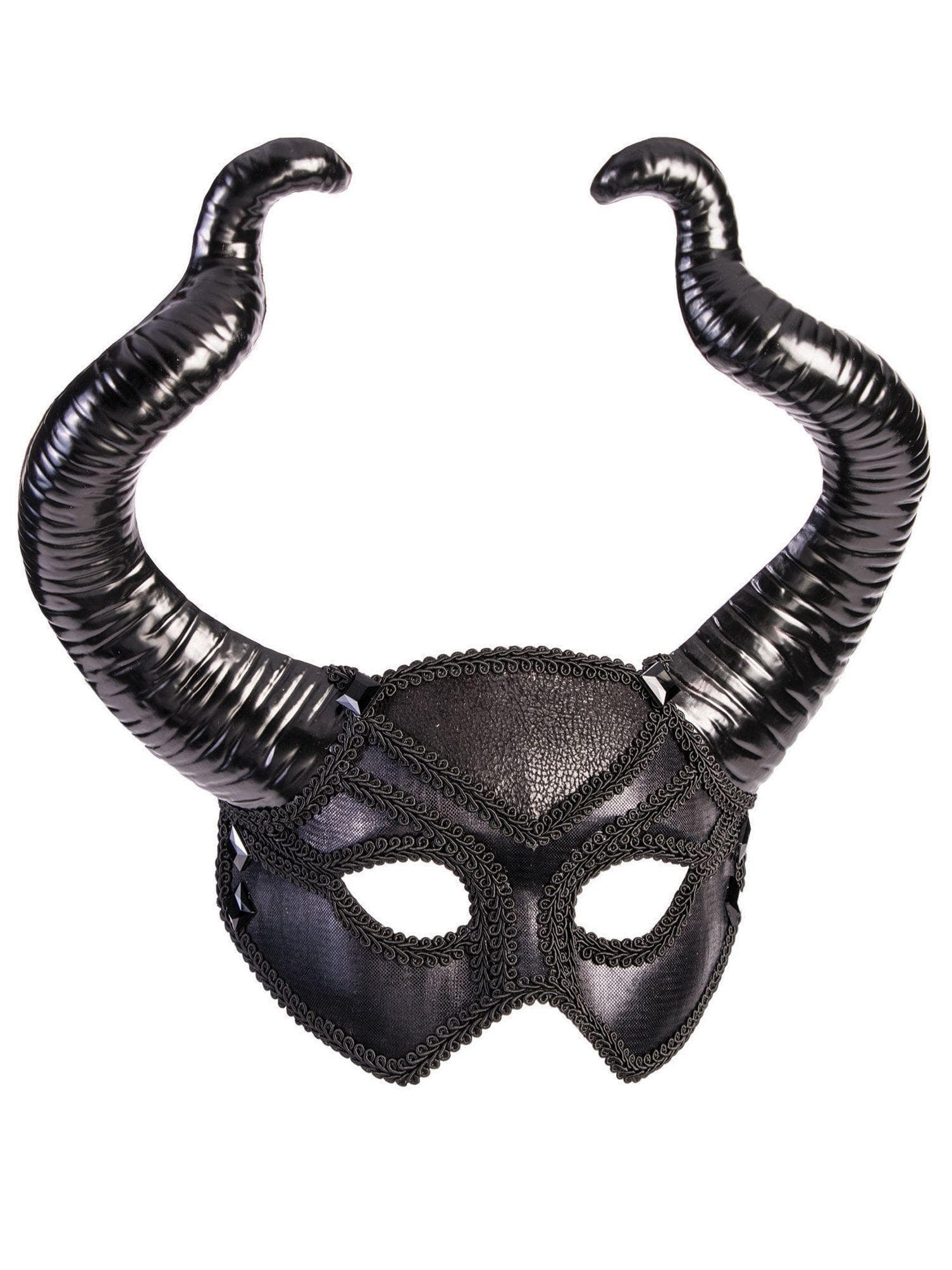 Adult Elegant Black Faun Masquerade Mask - costumes.com