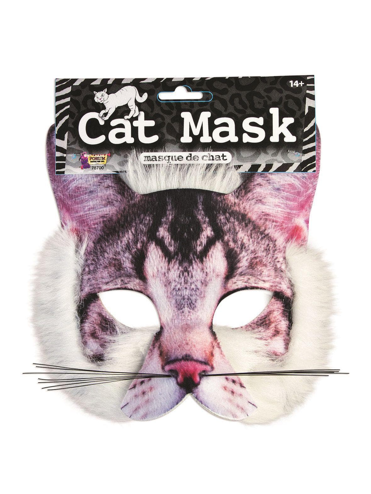 Adult Realistic Plush Cat Half Mask - costumes.com