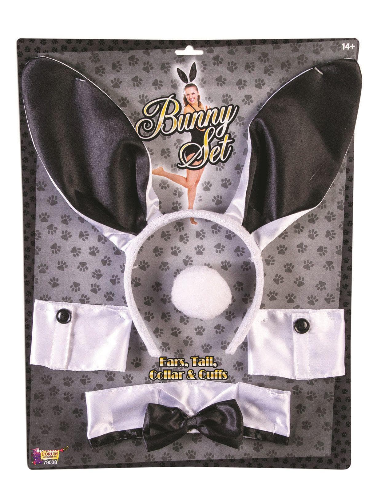 Adult Black and White Playtime Bunny Set - costumes.com