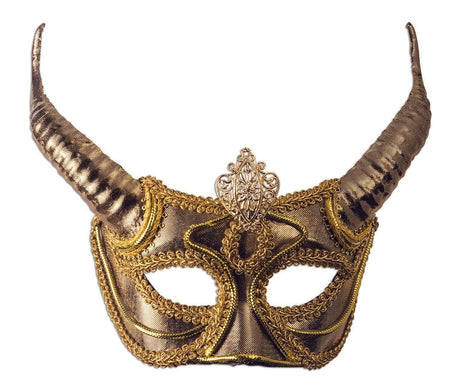 Adult Elegant Gold Faun Masquerade Mask
