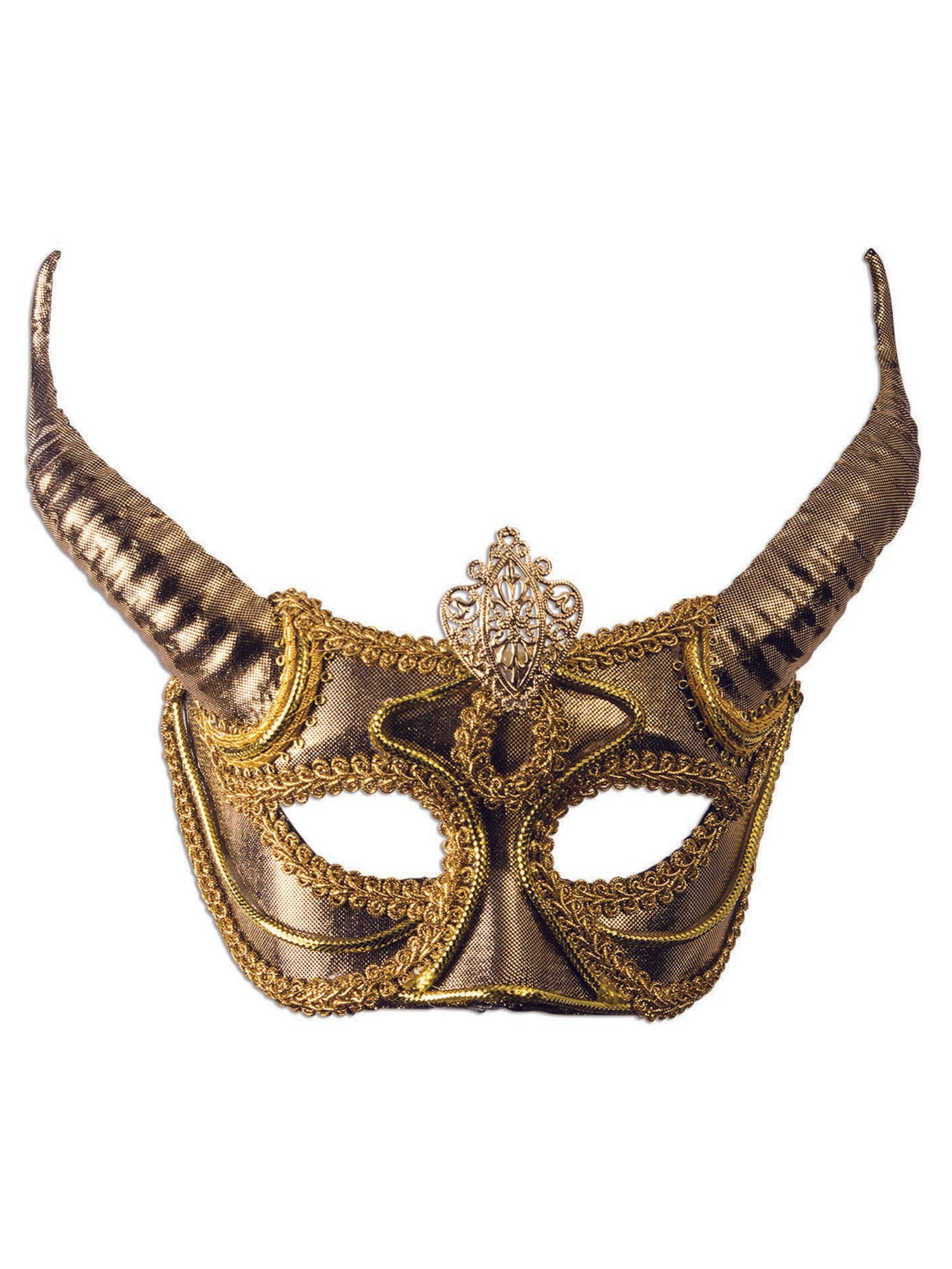 Adult Elegant Gold Faun Masquerade Mask - costumes.com