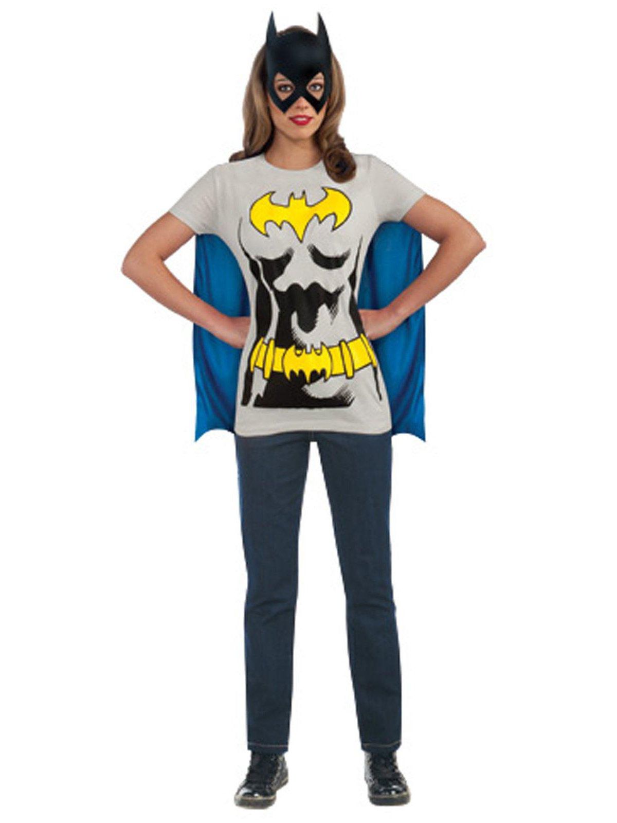 Women's DC Comics Batgirl T-Shirt, Cape and Mask Set - costumes.com
