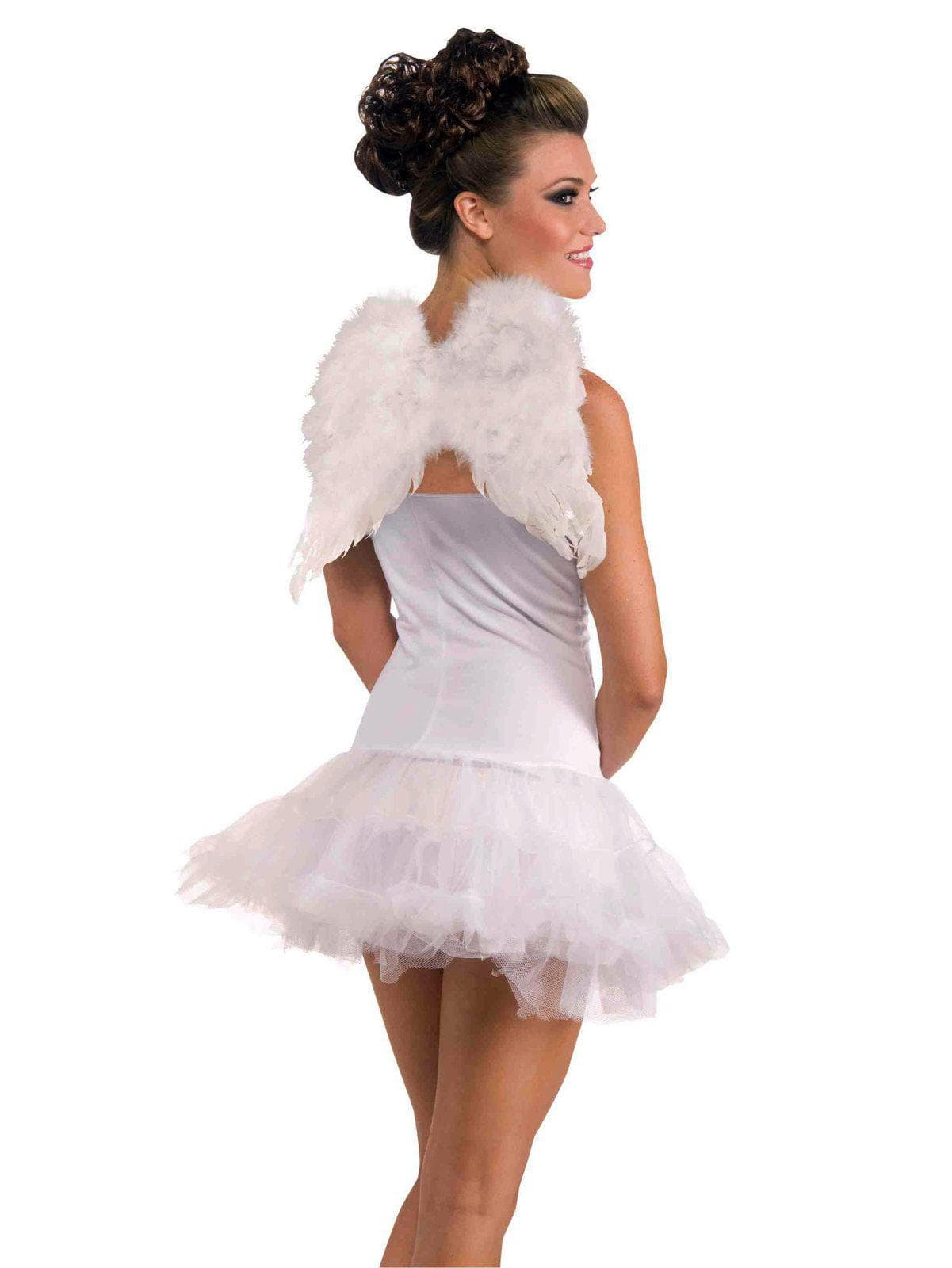 Adult 12-inch White Feather Angel Wings - costumes.com