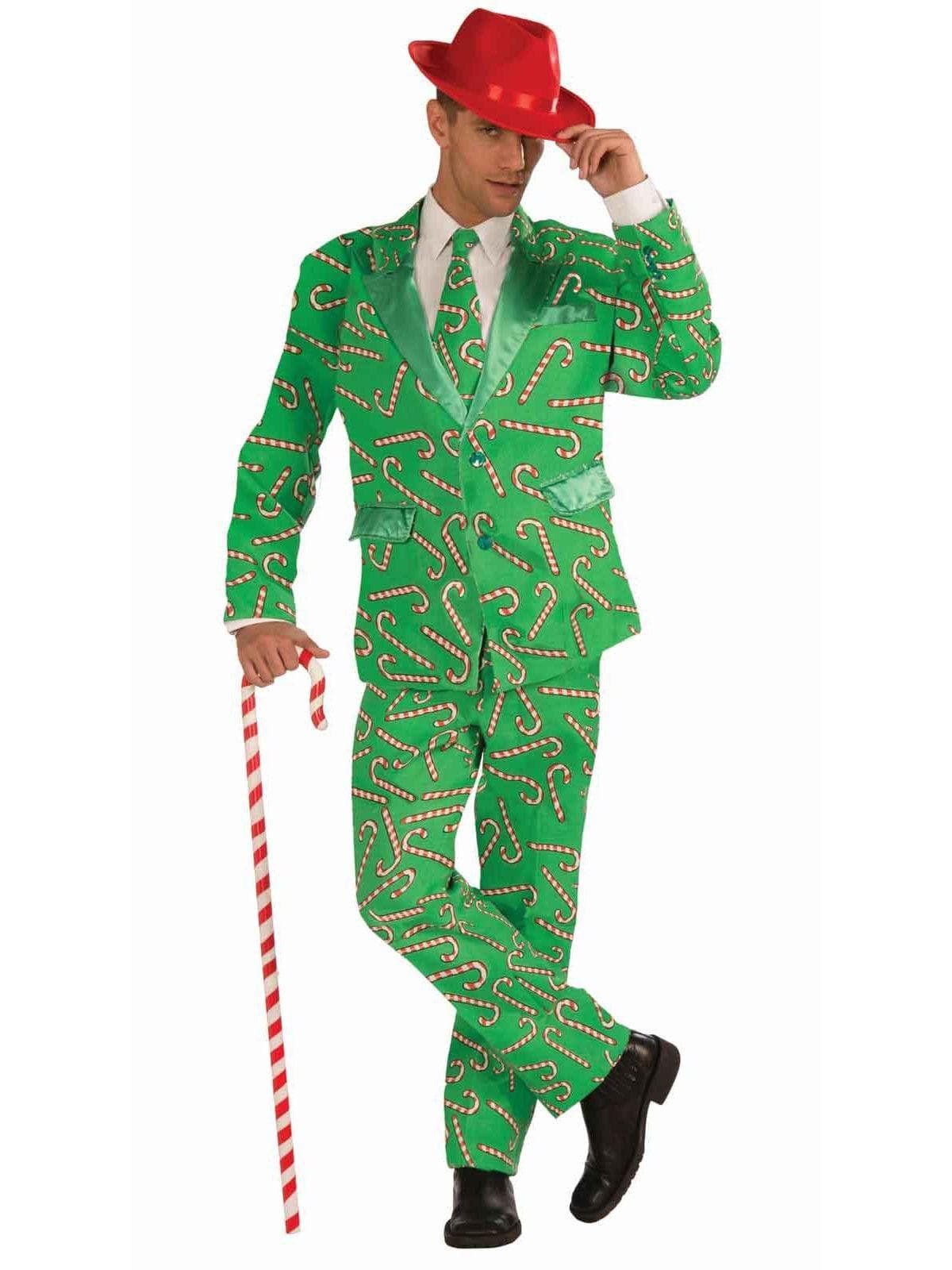 Adult Christmas Candy Cane Suit Costume - costumes.com