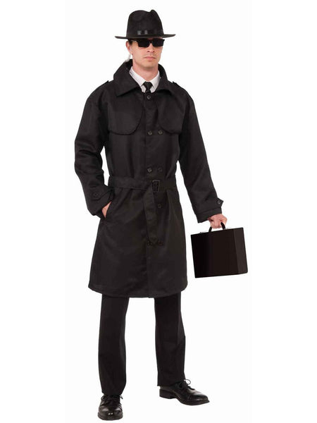 Men's Secret Agent Spy Trench Coat Costume