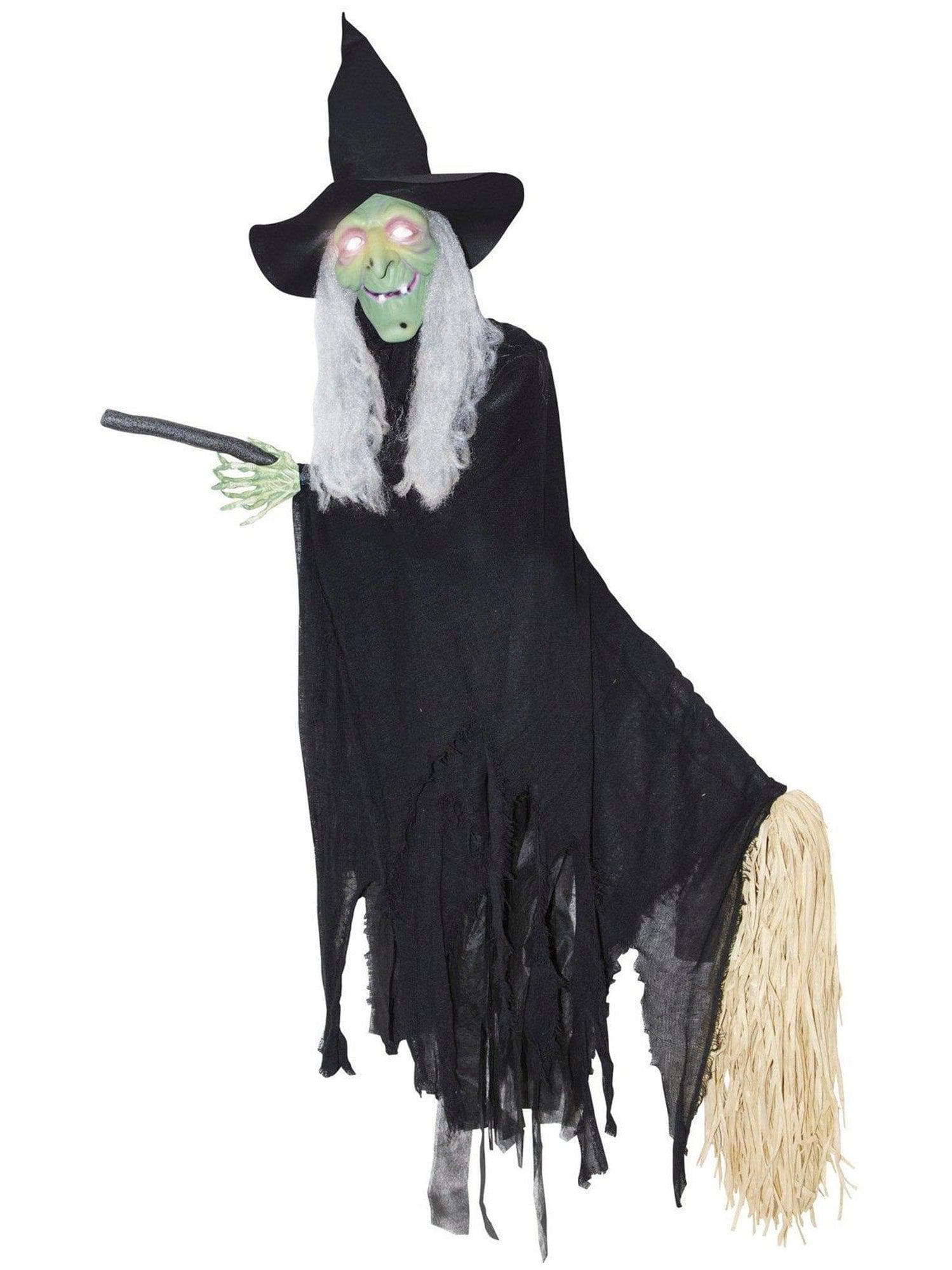 6 Foot Lifesize Flying Witch Light Up Animated Prop - costumes.com