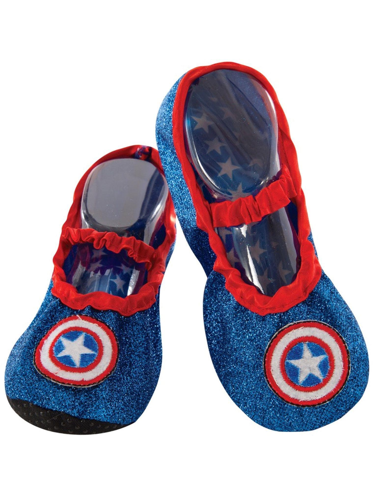 Toddler Blue Captain America Slipper Shoes - costumes.com