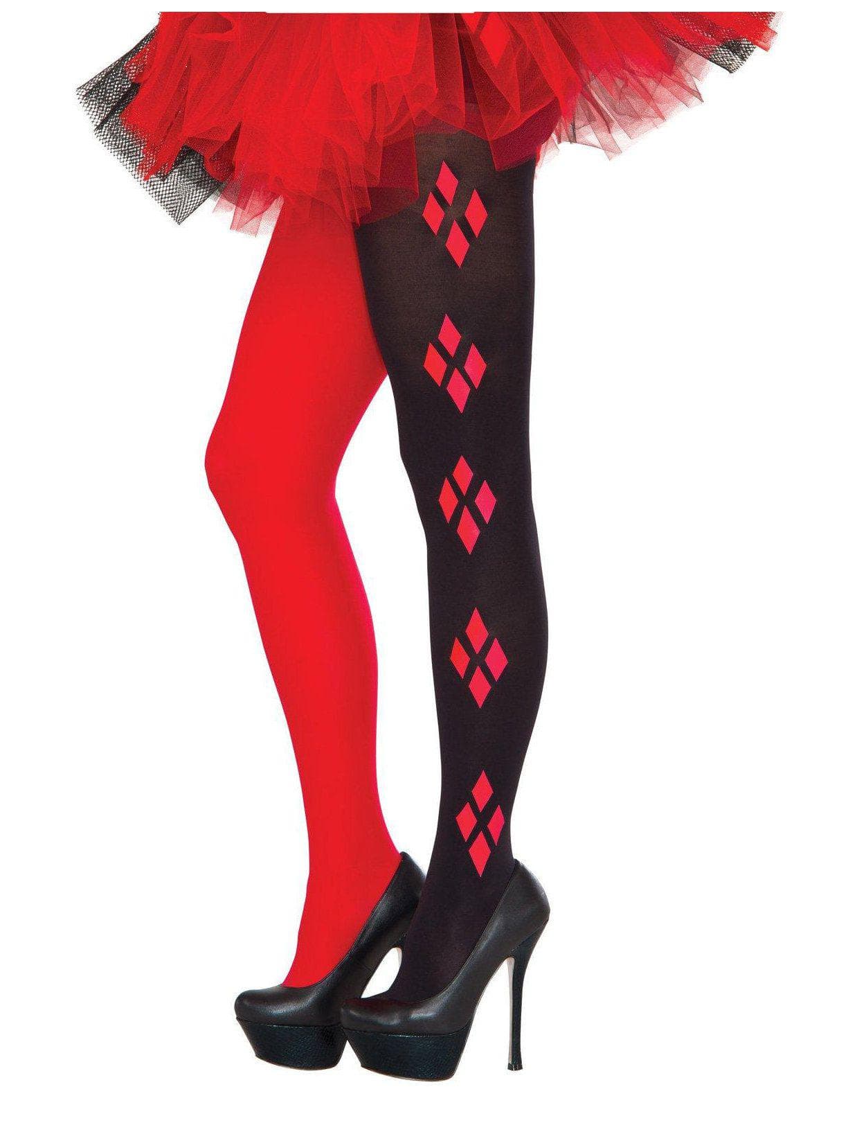 Women's Black and Red DC Comics Harley Quinn Tights - costumes.com