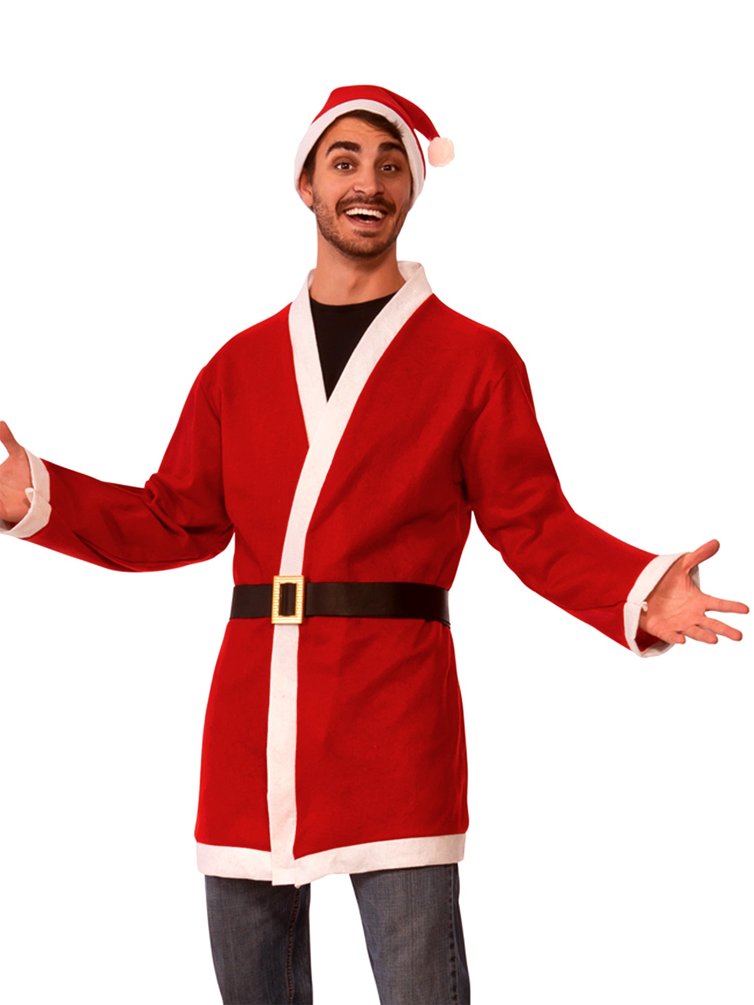 Men's Casual Santa Claus Jacket and Hat Set - costumes.com