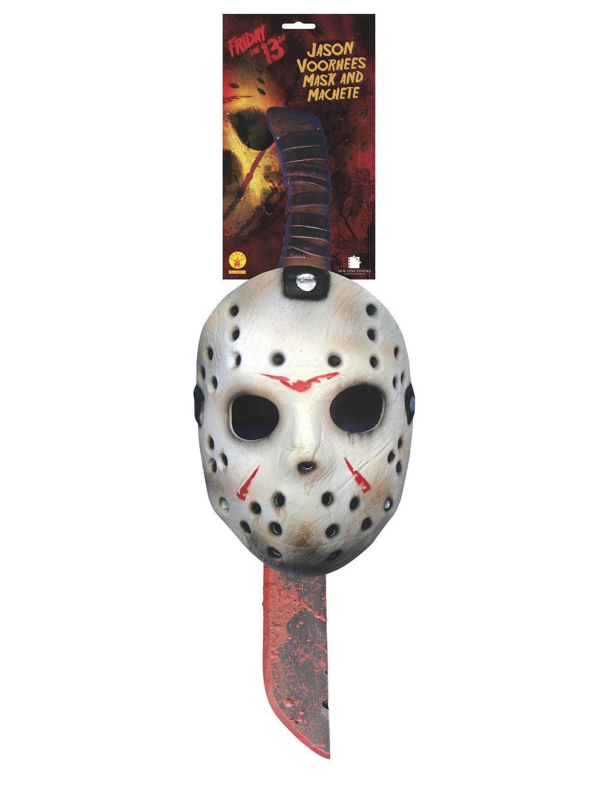 Adult Friday The 13th Jason Voorhees Bloody Machete and Mask - costumes.com