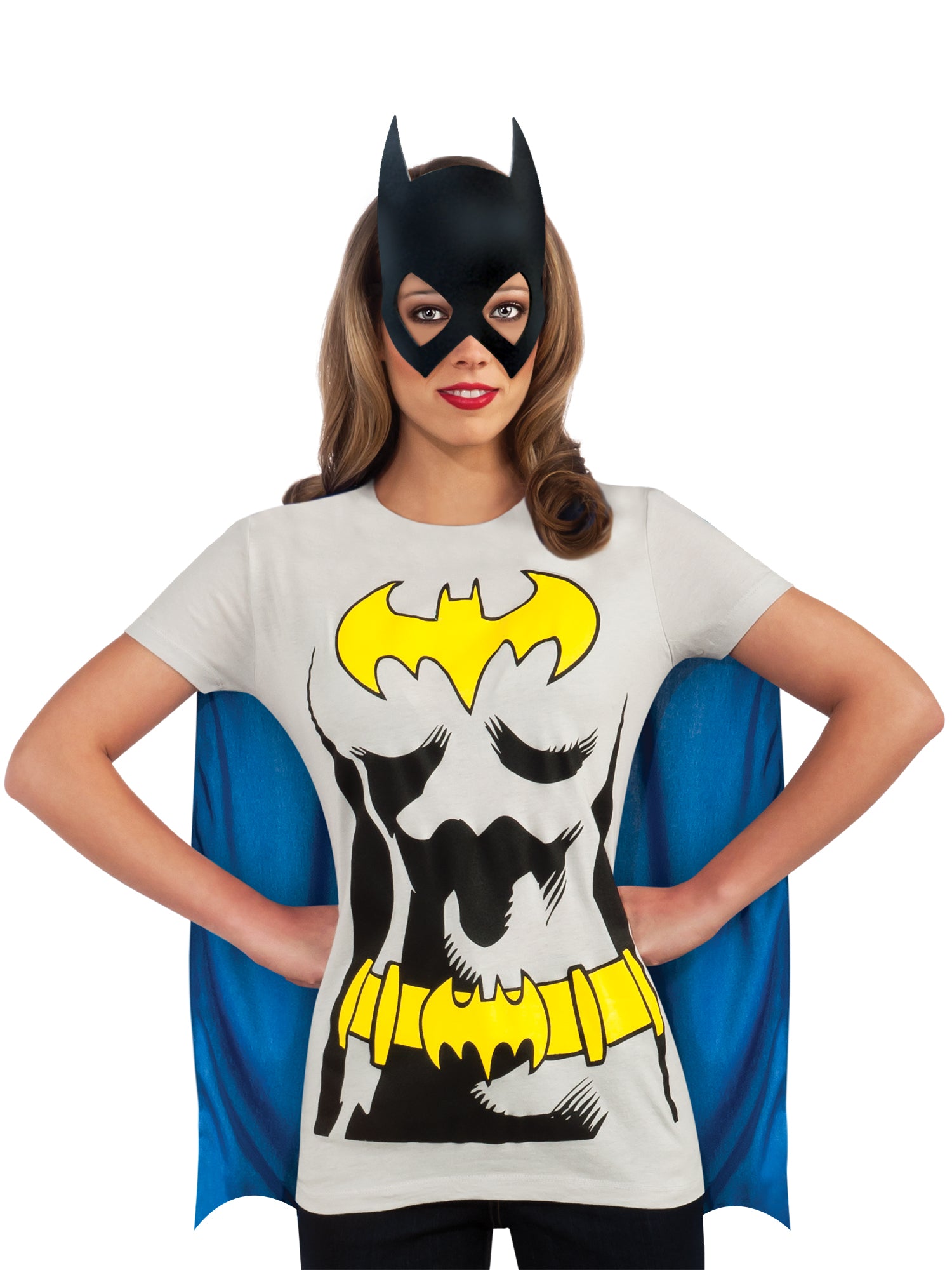 Women's DC Comics Batgirl T-Shirt, Cape and Mask Set - costumes.com