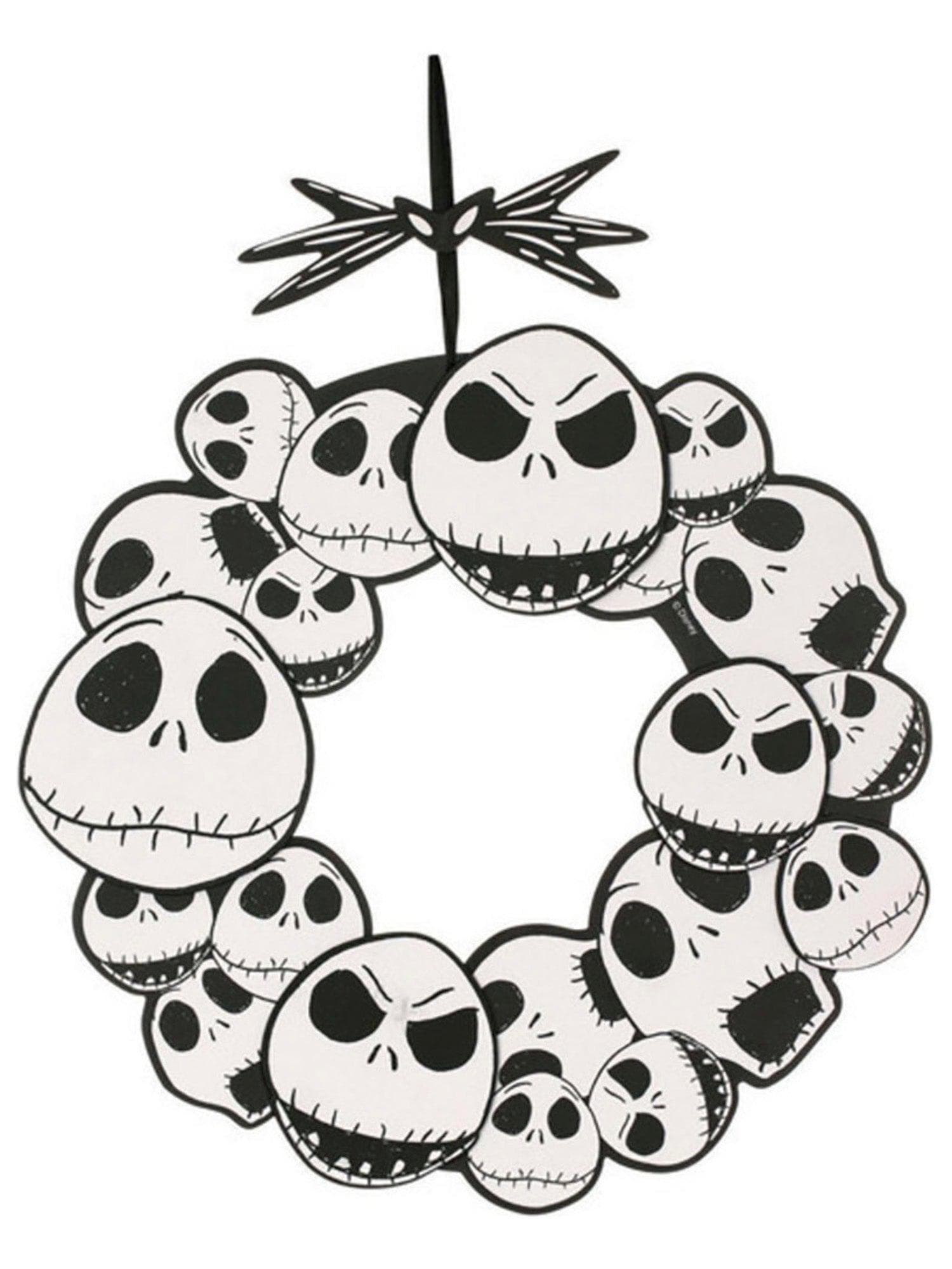 17 Inch The Nightmare Before Christmas Jack Skellington Wreath Window Wall Decor - costumes.com
