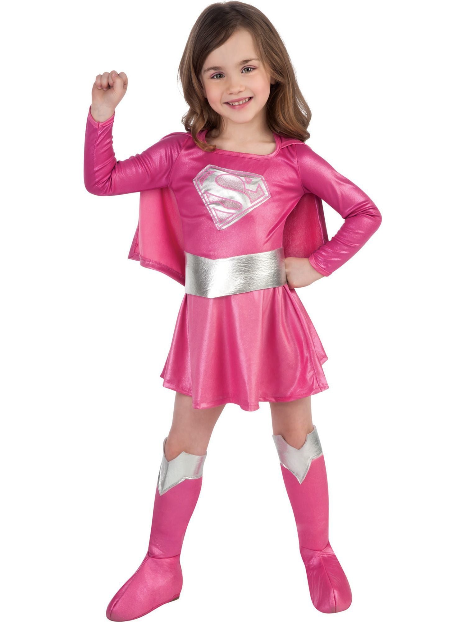 Girls' DC Comics Pink Supergirl Costume - costumes.com
