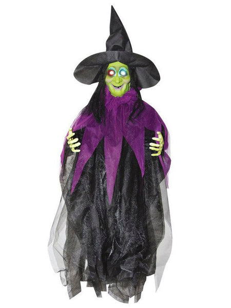 3 Foot Hanging Witch Light Up Animated Prop