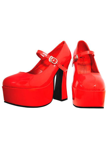 Women's Red Patent Mary Jane Platform Shoes
