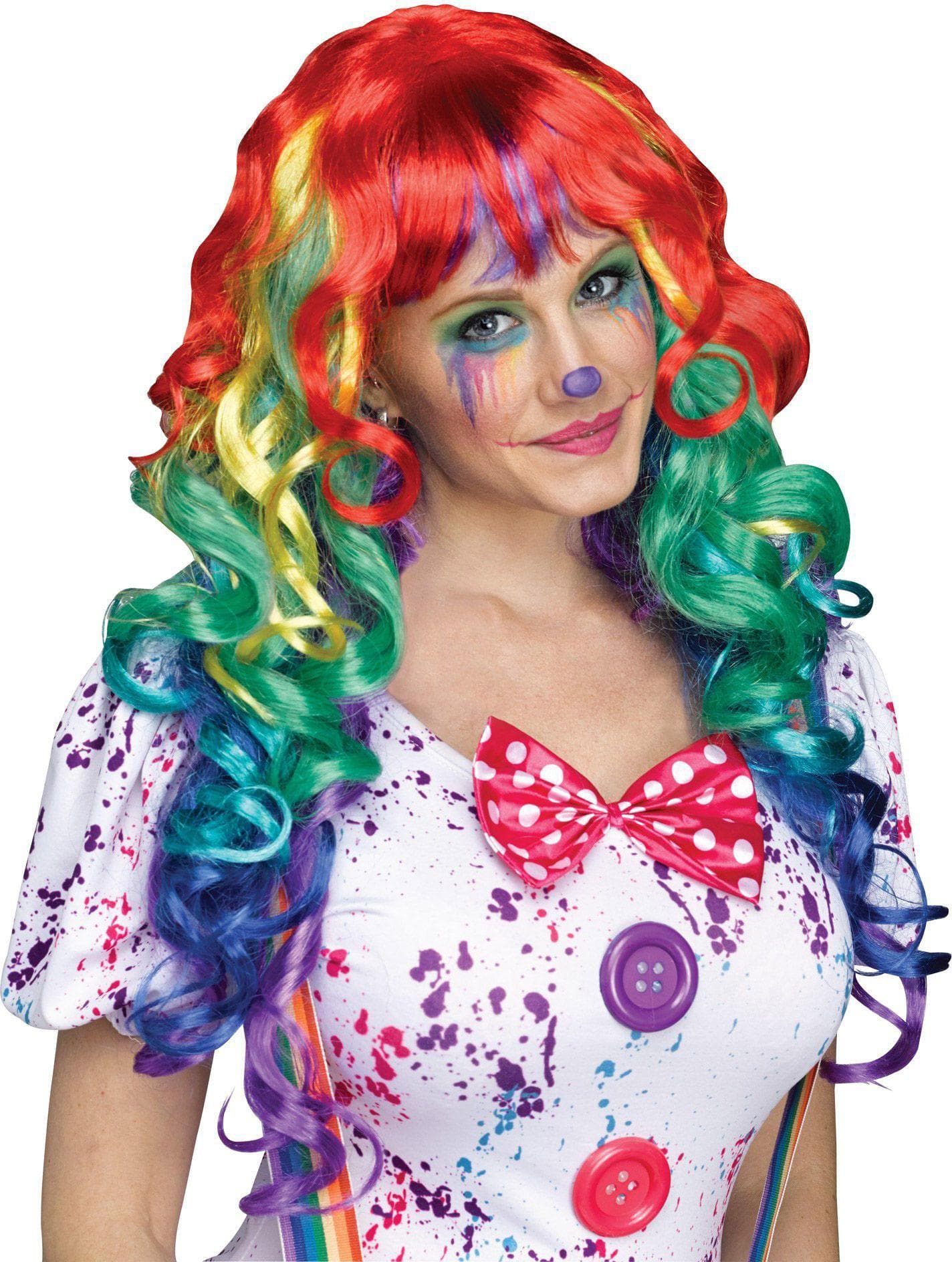 Rainbow Clown Wig With Bangs - costumes.com