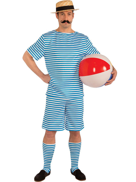 Men's 1920's Striped Bathing Suit Costume