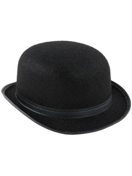 Adult Black Felt Derby Hat