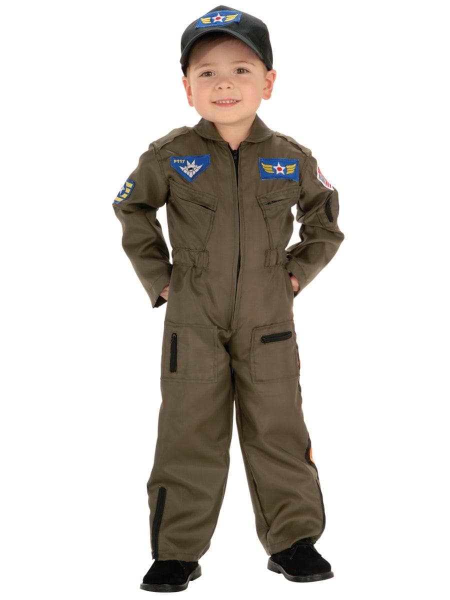 Kids' Junior Fighter Pilot Jumpsuit and Hat - costumes.com