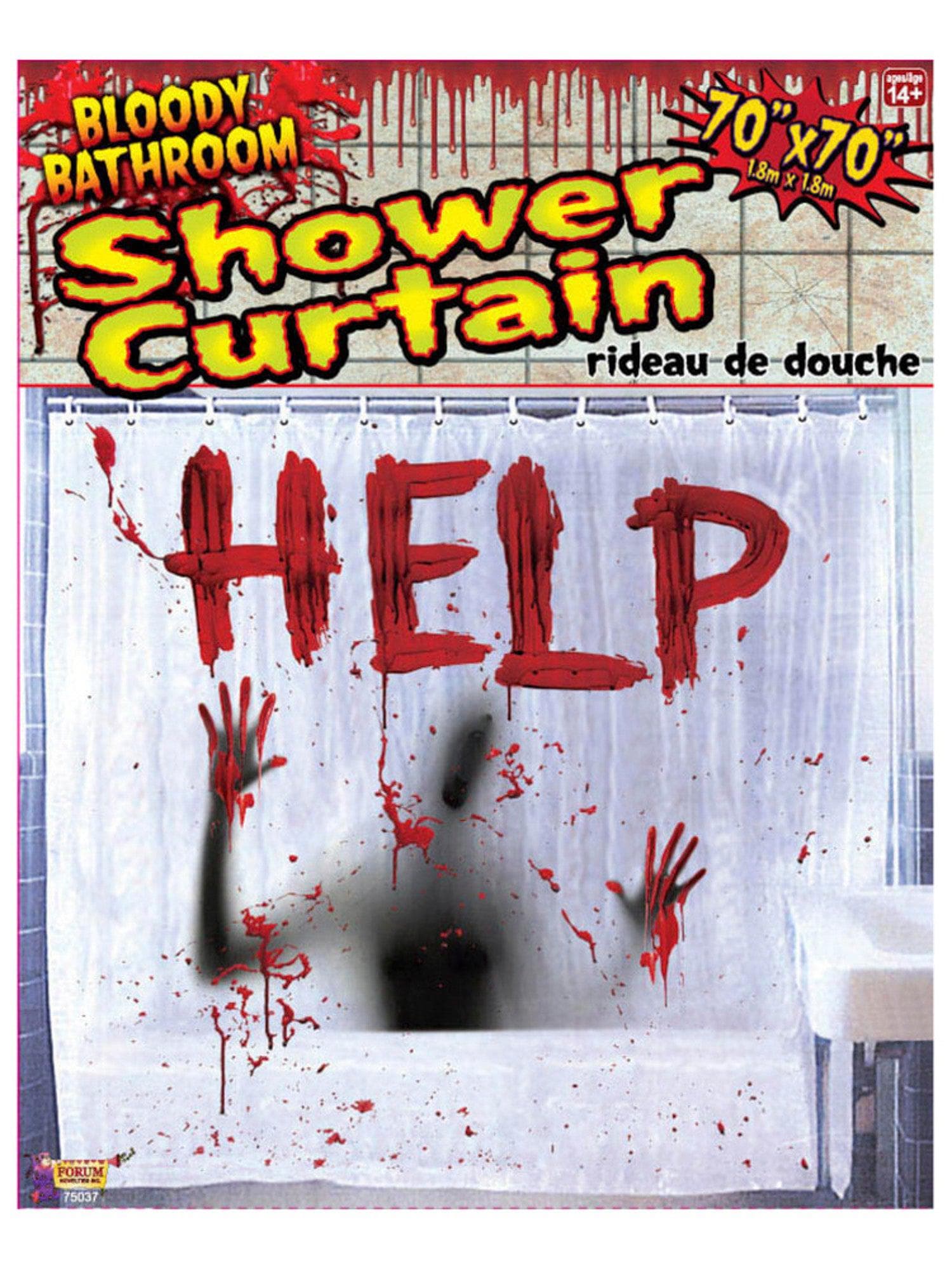Bloody HELP Bathroom Shower Curtain - costumes.com