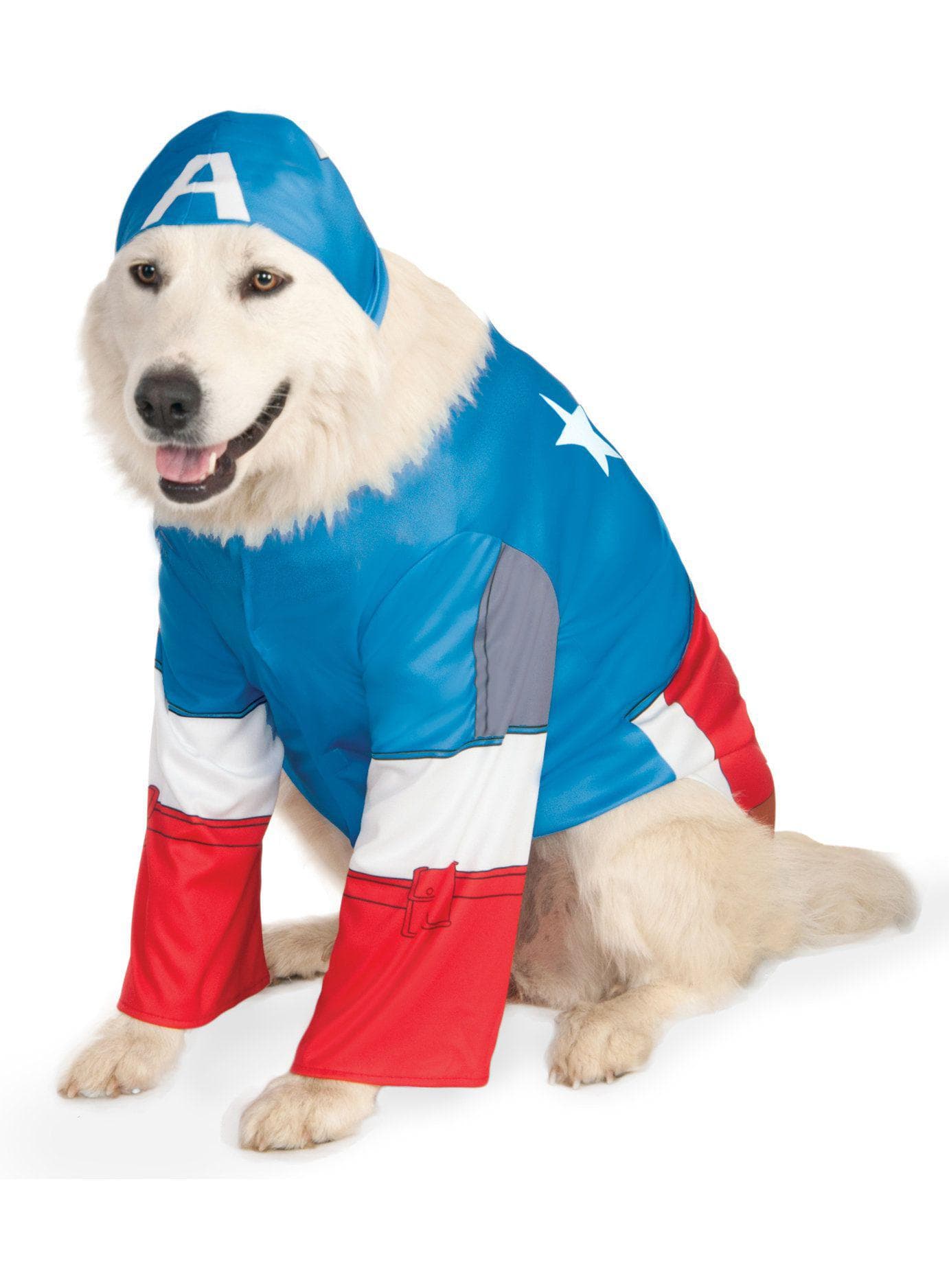 Avengers Captain America Big Dog Pet Costume - costumes.com