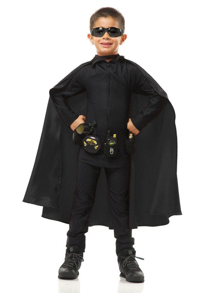 Kid's Super Hero Cape Black Costume