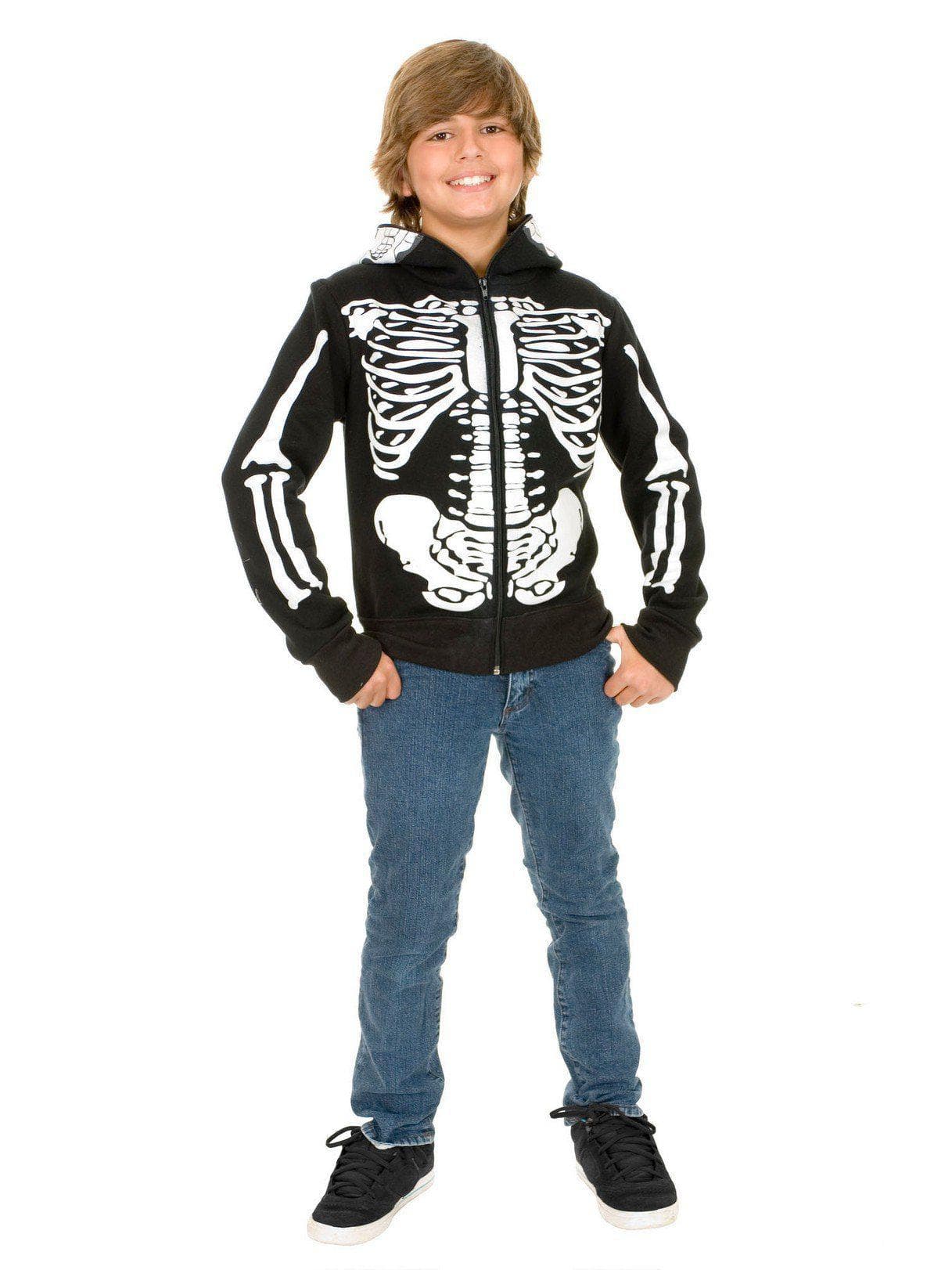 Kid's Skeleton Sweatshirt Hoodie Boy Costume - costumes.com