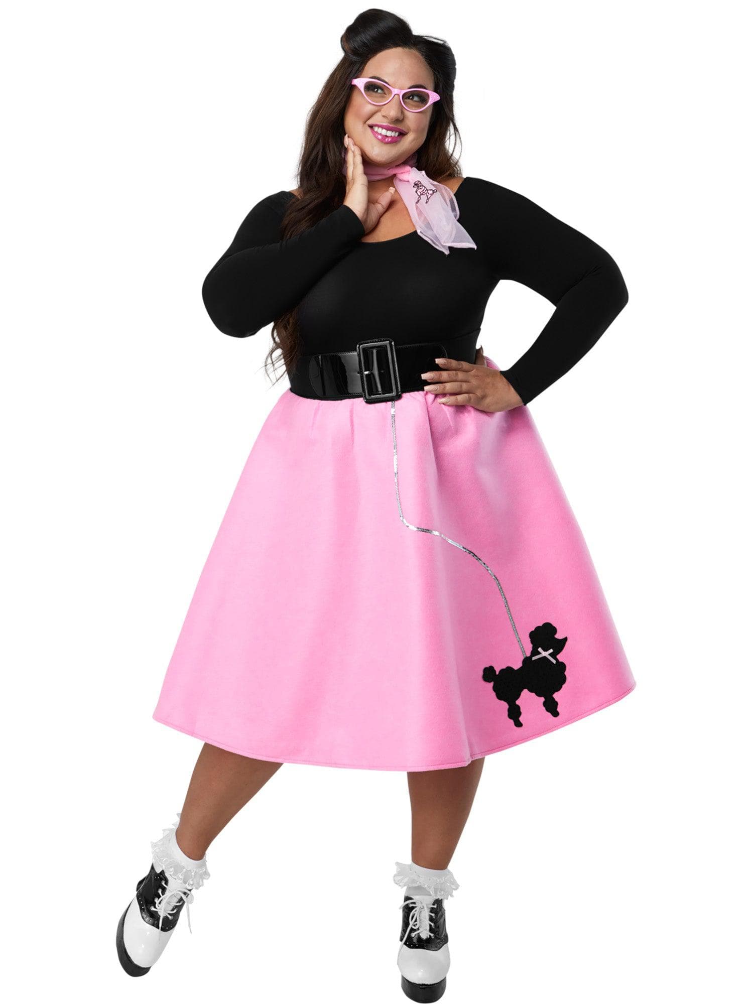 Adult Plus Pink Poodle Skirt Costume - costumes.com