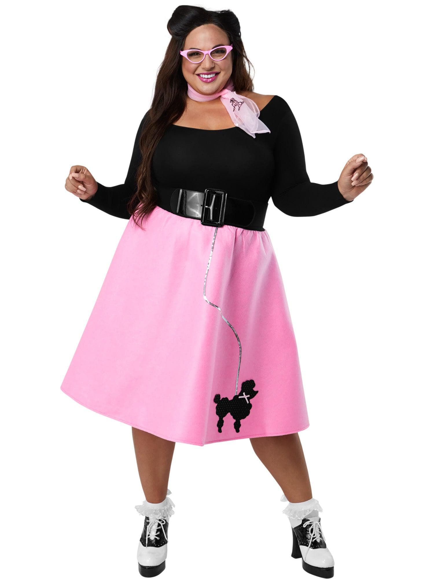 Adult Plus Pink Poodle Skirt Costume - costumes.com