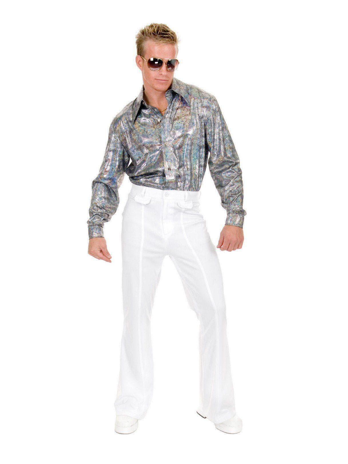 Adult Glitter Hologram Disco Shirt Costume - costumes.com