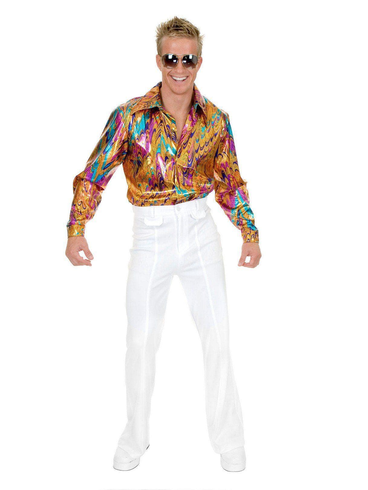 Adult Multi Glitter Disco Shirt Costume - costumes.com