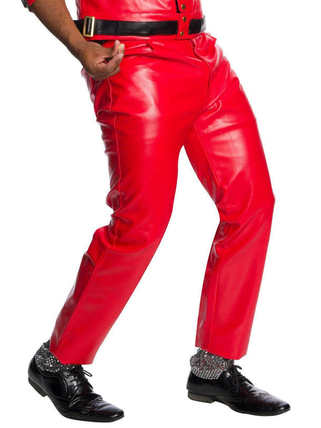 Adult Pleather Jeans Red Costume