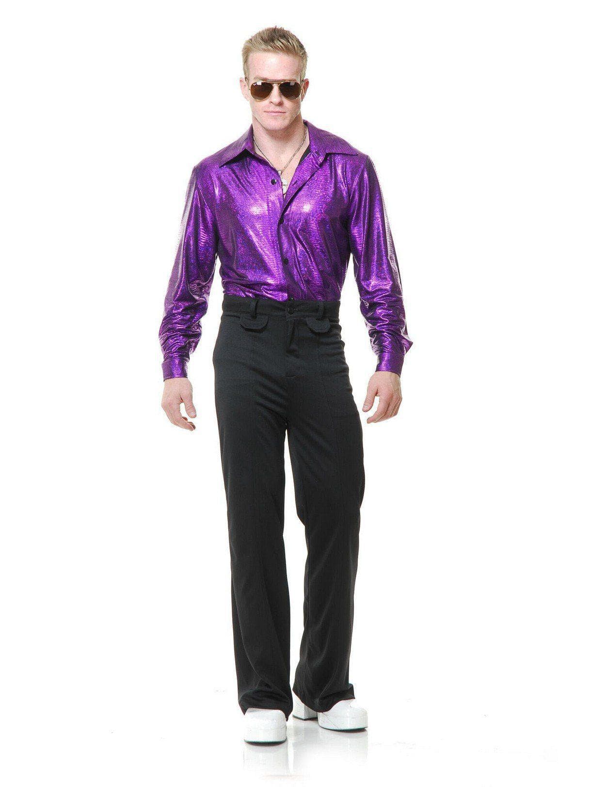 Adult Crocodile Skin Disco Shirt Purple Costume - costumes.com