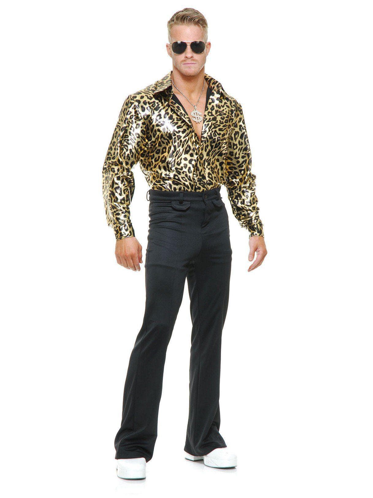 Adult Gold Leopard Disco Shirt Costume - costumes.com