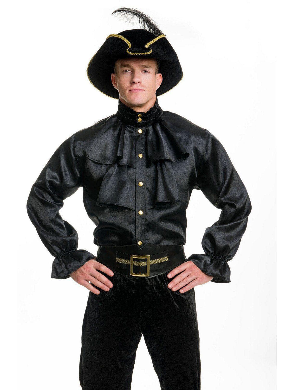 Adult Pirate Captain Shirt Black Costume - costumes.com