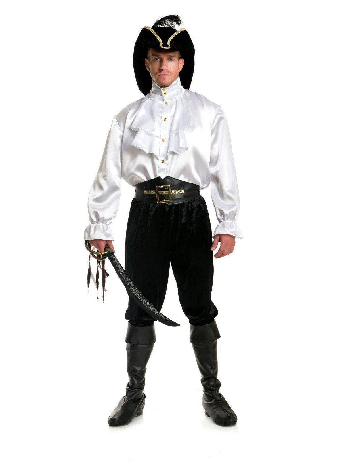 Adult Pirate Captain Shirt White Costume - costumes.com