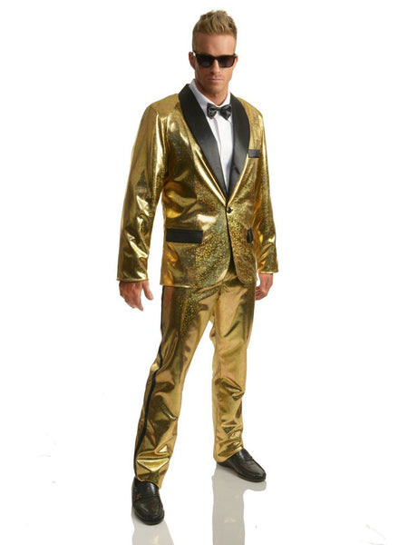 Adult Disco Ball Tuxedo Set w/Pants Gold Costume