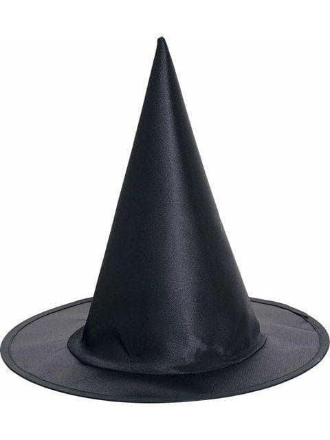 Kids' Black Satin Classic Witch Hat - costumes.com