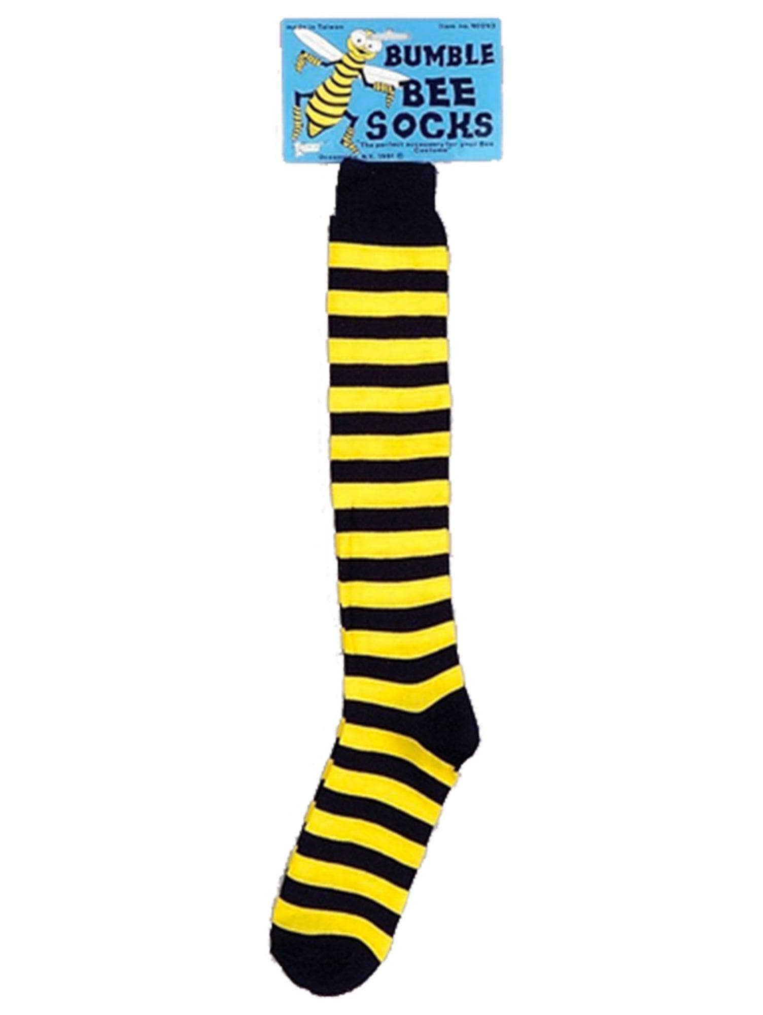 Adult Black and Yellow Striped Bumble Bee Socks - costumes.com