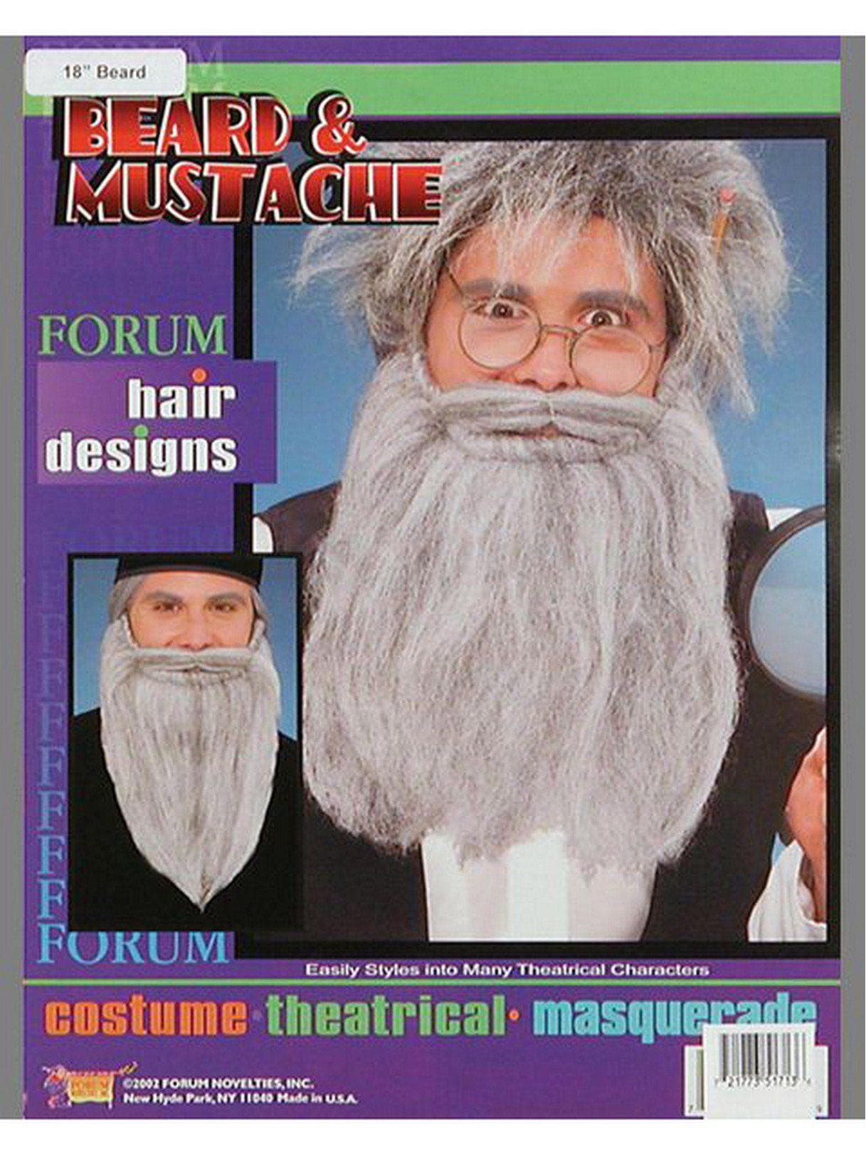 Adult 14-inch Gray Mustache and Beard - costumes.com