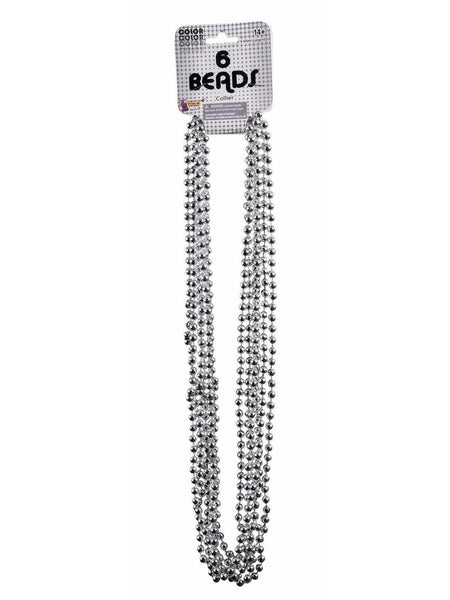 Adult Silver Mardi Gras Bead Necklaces