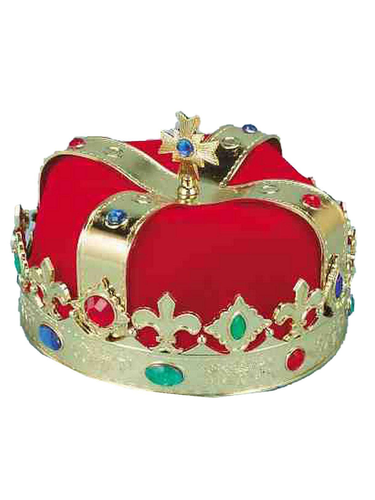 Adult Red and Gold Jeweled King Crown - costumes.com