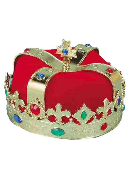 Adult Red and Gold Jeweled King Crown