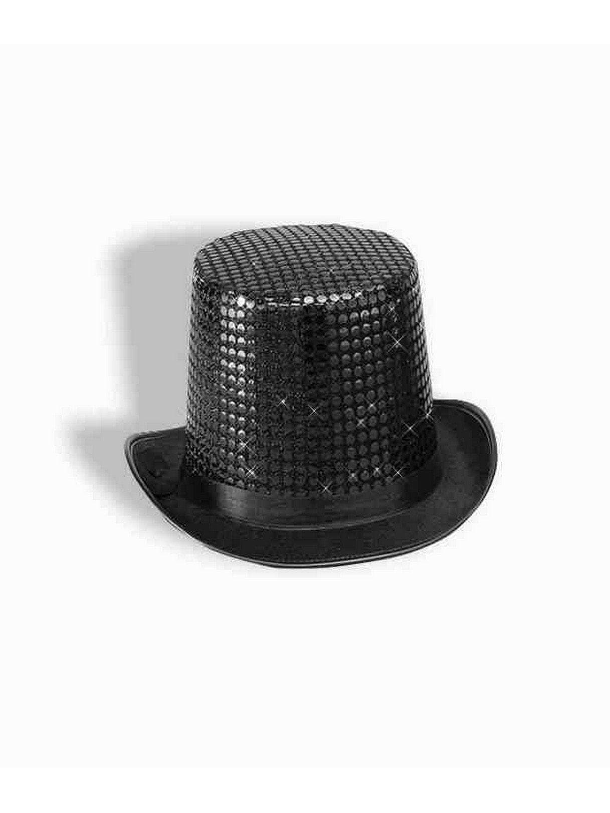 Adult Black Sequin Top Hat - costumes.com